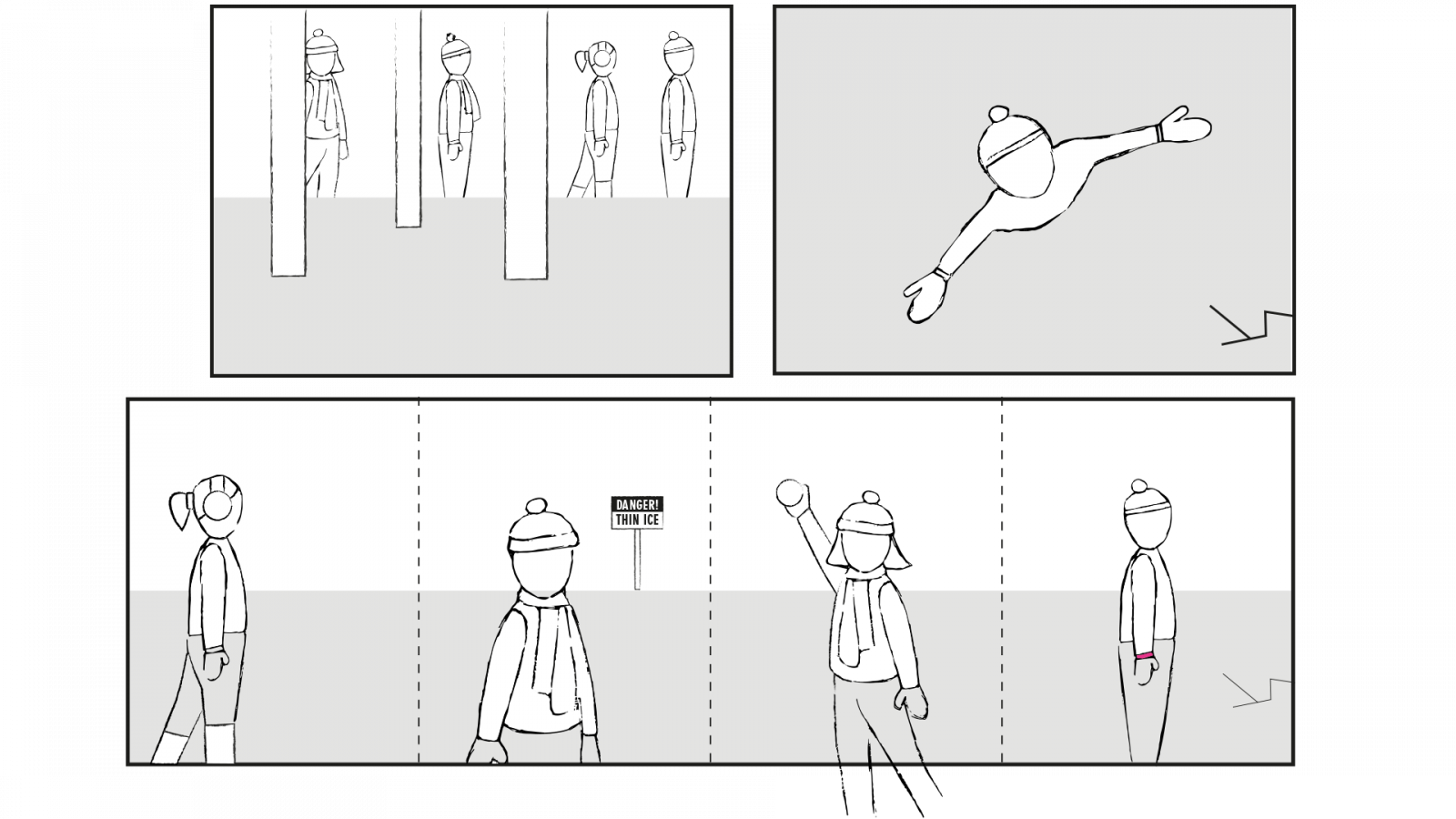 Royal Life Saving Society – Storyboard image sketch -  image for Royal Life Saving Society project