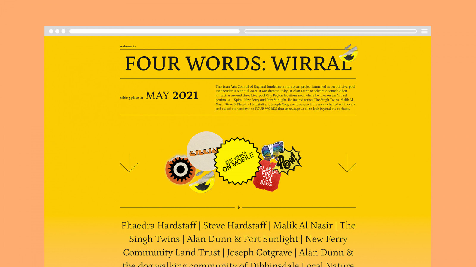 FOUR WORDS: WIRRAL - Website Desktop View - Gallery image for FOUR WORDS: WIRRAL project